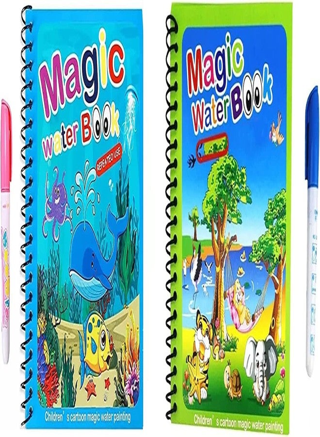 PAVITYAKSH Magic Water Book Magic Water Quick Dry Book Water Coloring Book Magic Pen Painting Board(2 PCS) - Image 1